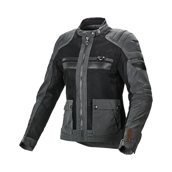 Motocyklová bunda Macna, Fluent Woman Night Eye Black/Black Night Eye/Brown