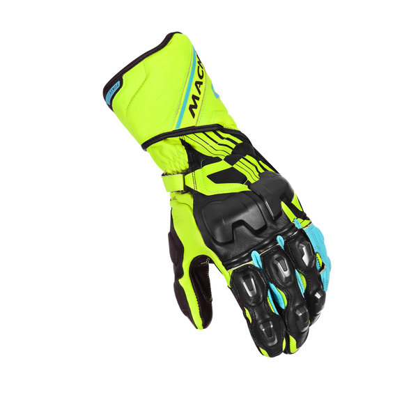Motocyklové rukavice MacNA, PowerTrack Fluo Yellow/Black/Blue