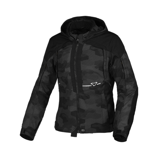 Macna lady softshell mc-jacket territor black /camo