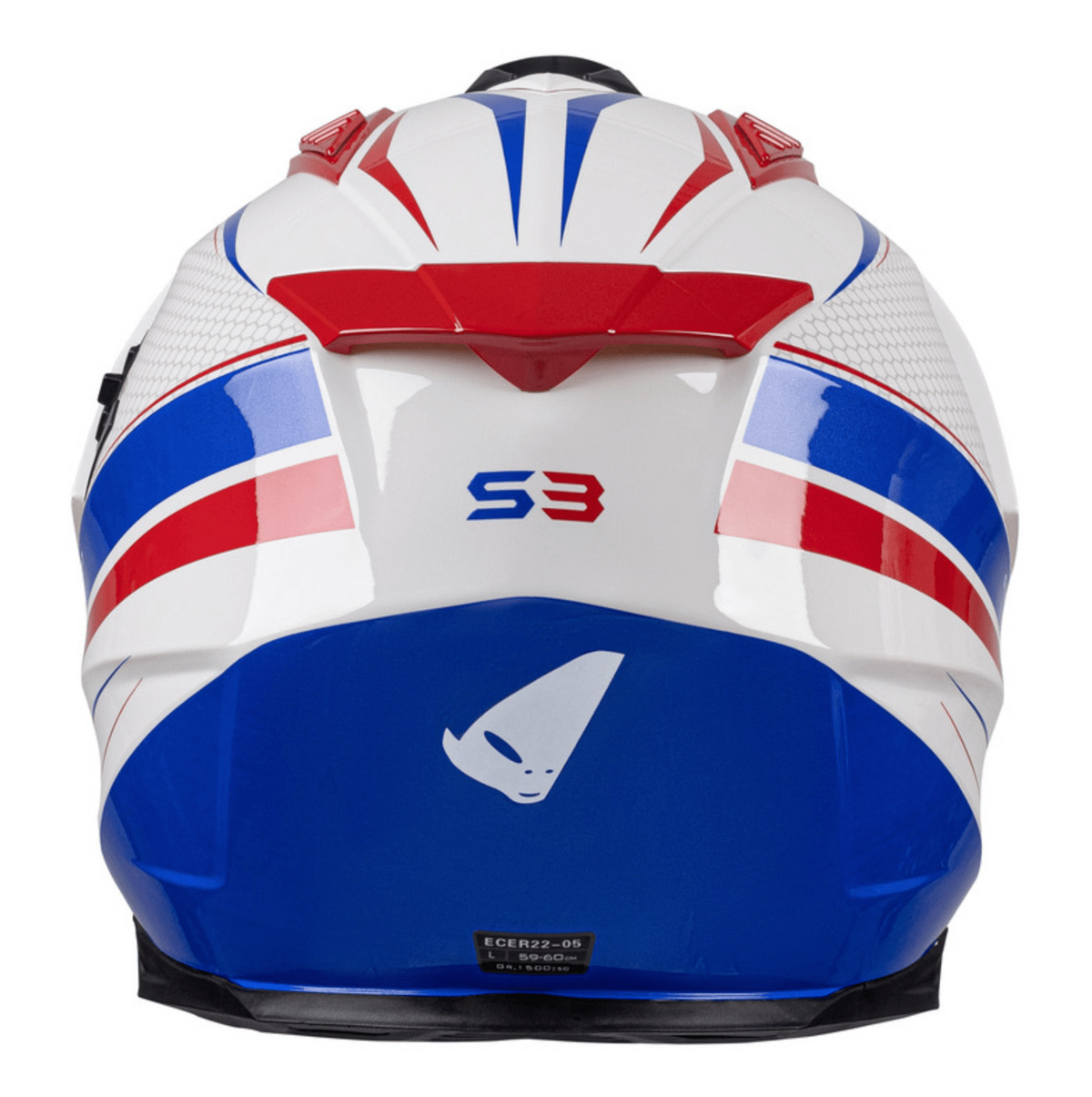 UFO Adventure MC Helmet Aries White /Blue /Red