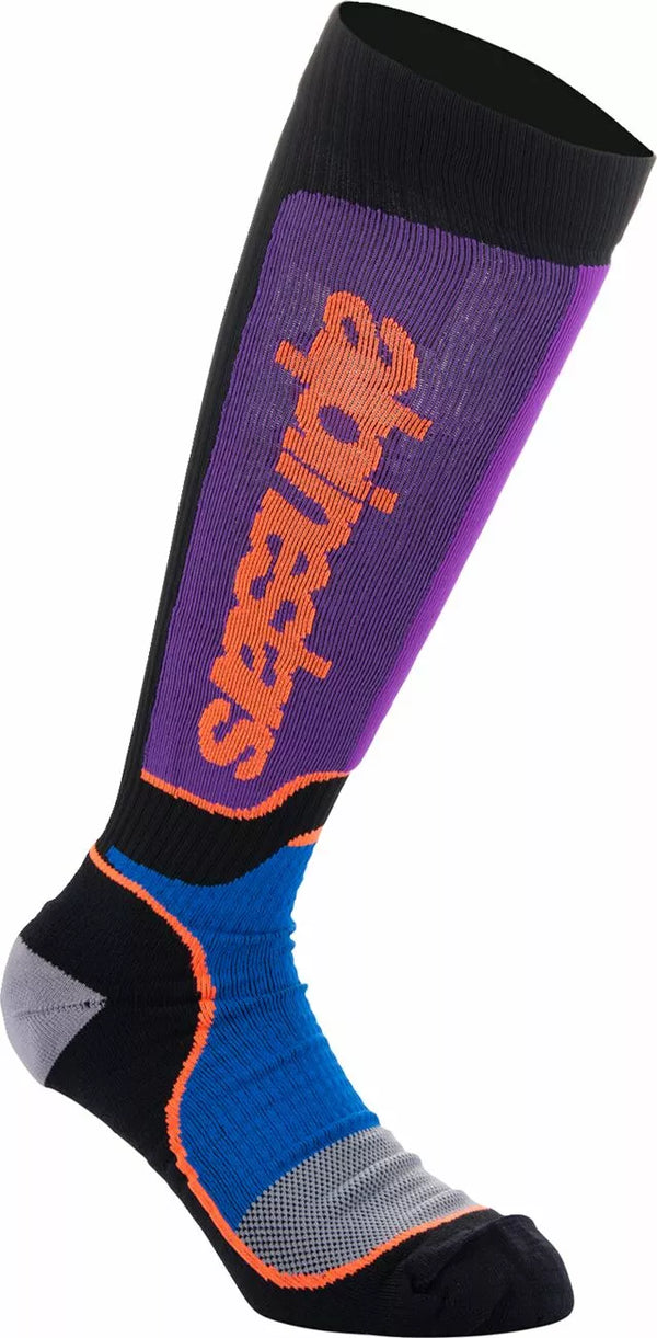 Alpinestars (MX) Sock MX Plus BLK/PUR/BL M 4702324-1246-M