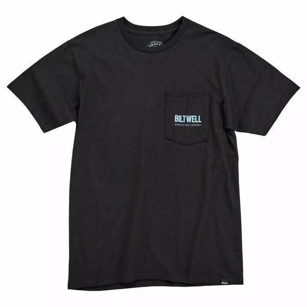 BILTWELL TEE OLD JUNK POCK BK BK LG 8102-136-004