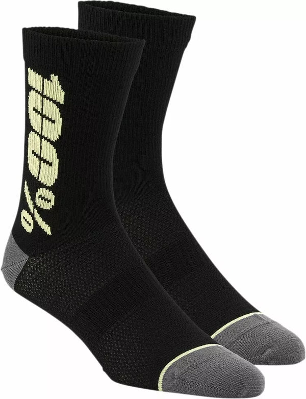100% Sock Rythym Bk/YL S/M 24006-014-17