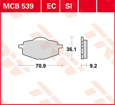 TRW BRAKE PAD TRW MCB539 MCB539