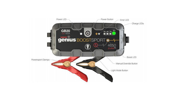 Noco GB20 posilovače baterie Genius podporuje sport