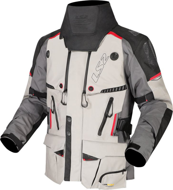 LS2 Textile MC bunda Apollo Gray / Black / Red