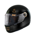 MT Helmets Integral Mc-Hjälm Jarama A1 Matt Svart med elegant matt svart finish och gulddetaljer, storlekar från XS till XXL.