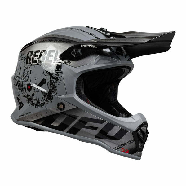Ufo Barn Cross MC Helmet Rebel Metal