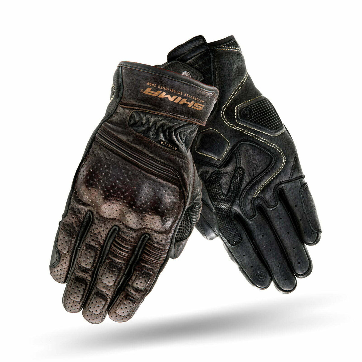 Shima MC Gloves Aviator Black /Brown